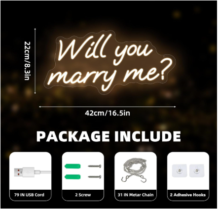 Will You Marry Me LED Neon Sign