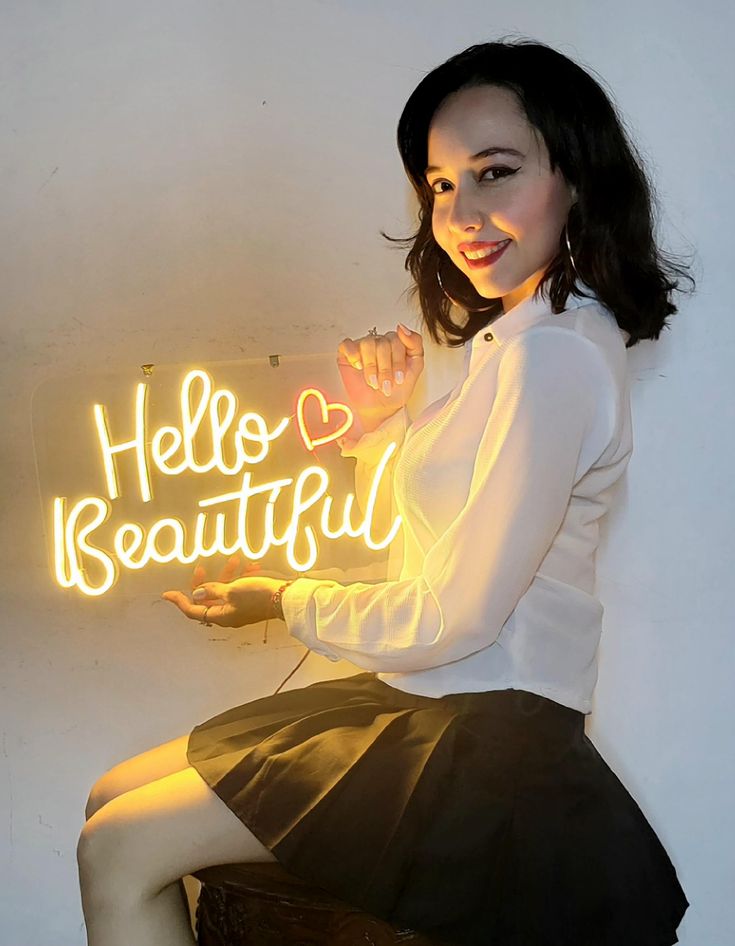 Social Media Neon Sign Mockup